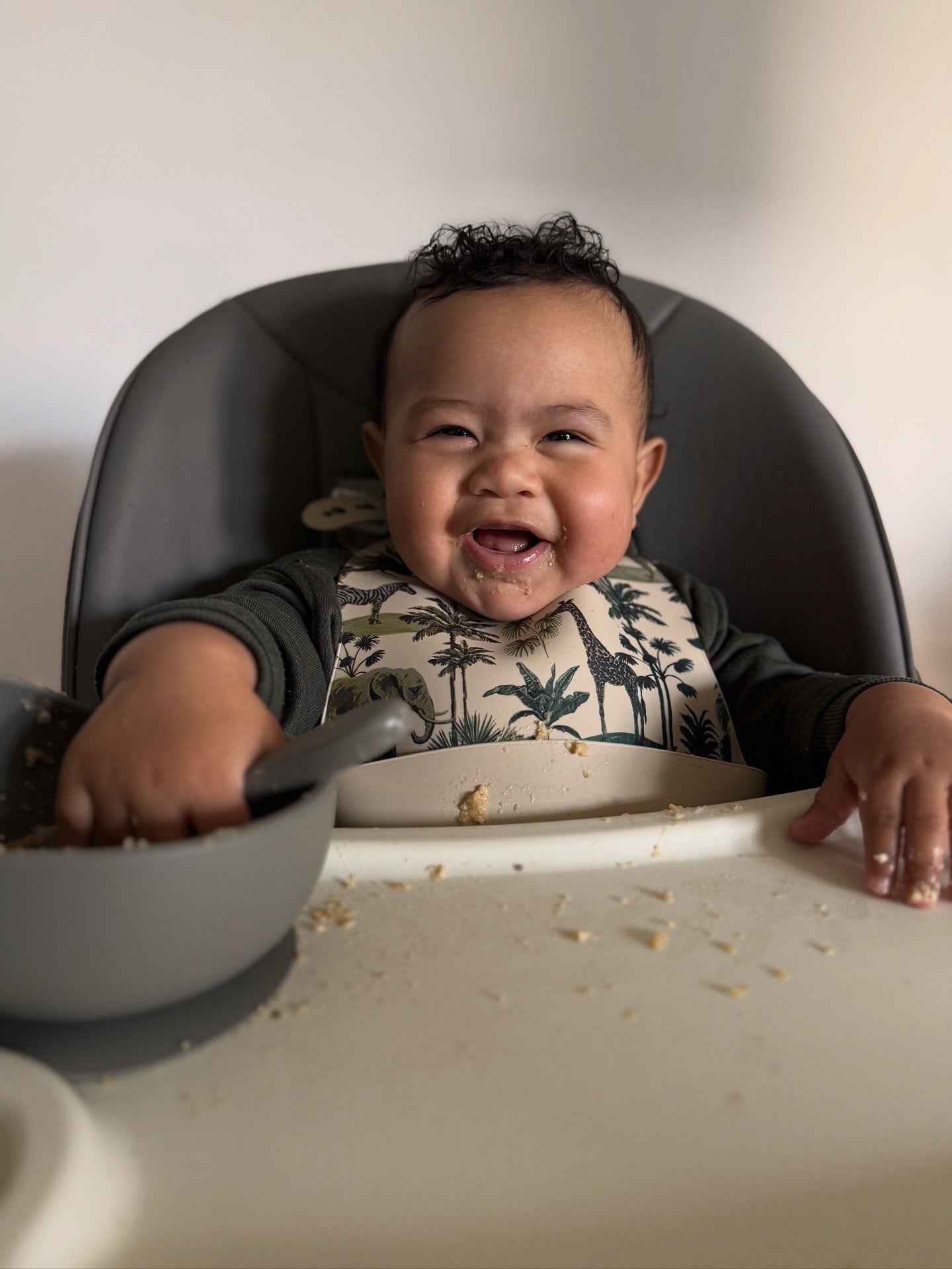 Bavoirs, bol et cuillère - safari