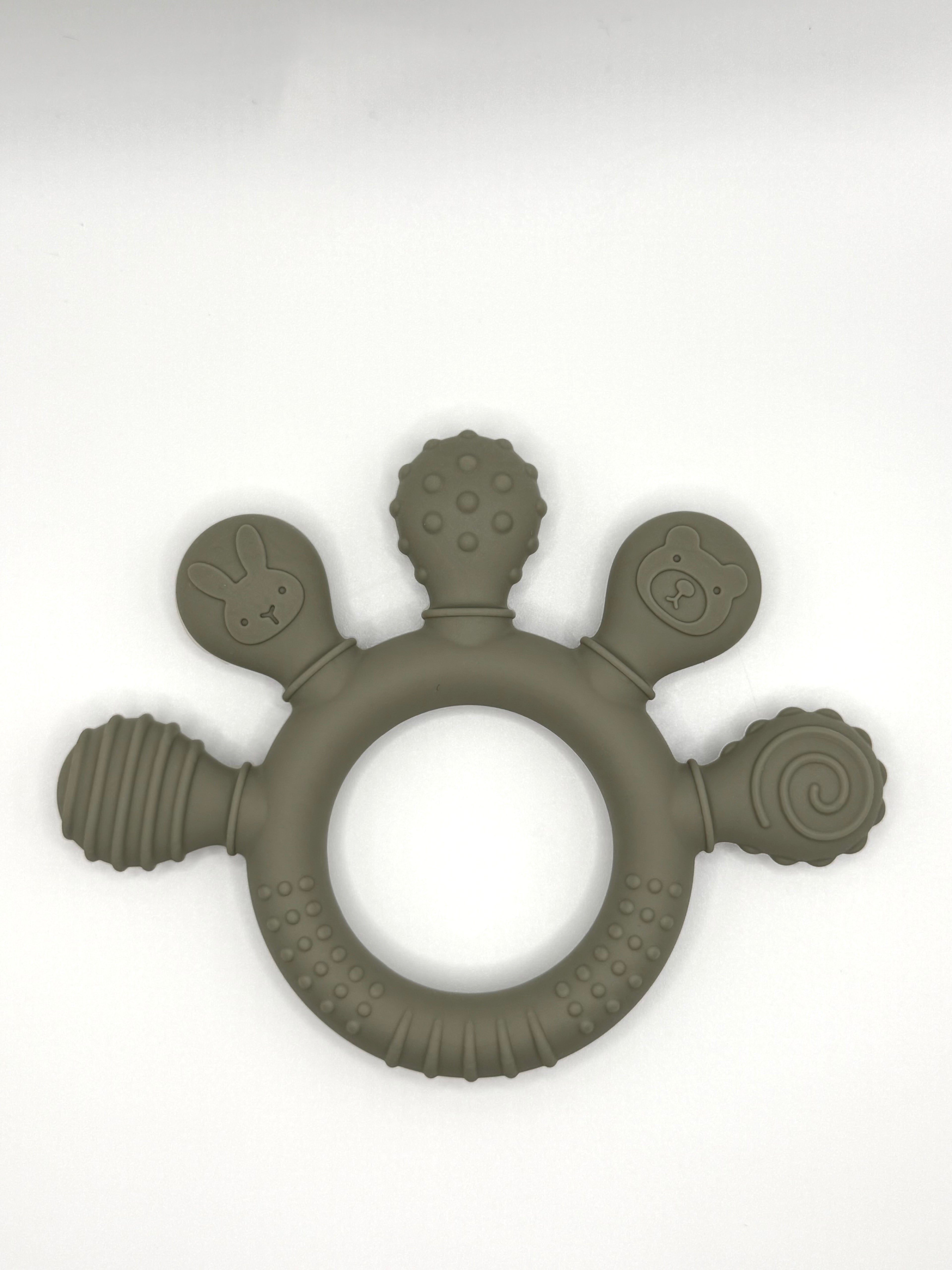 Jouet de dentition en silicone - main texturé