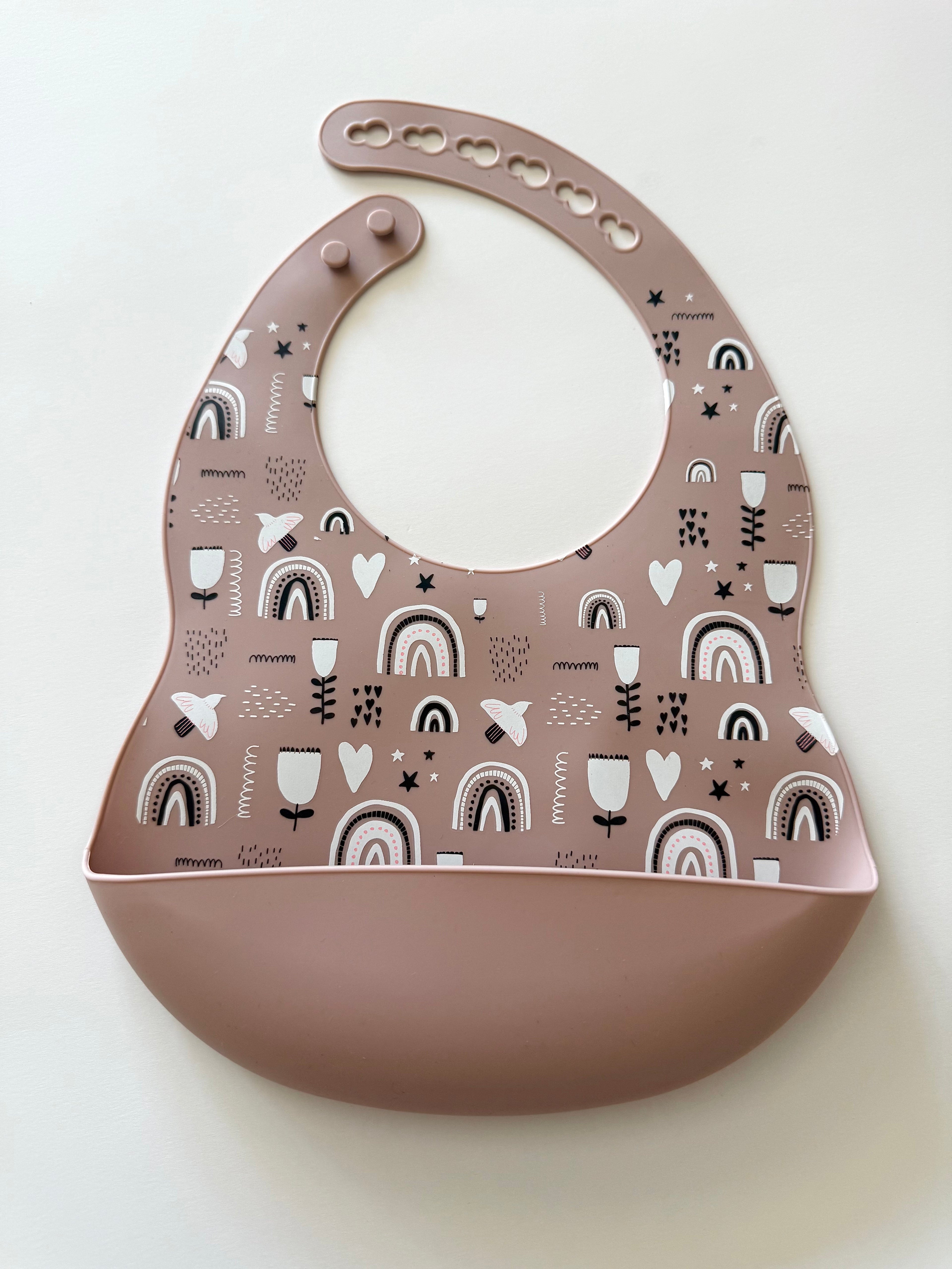 Bavoir en silicone - Arc-en-ciel