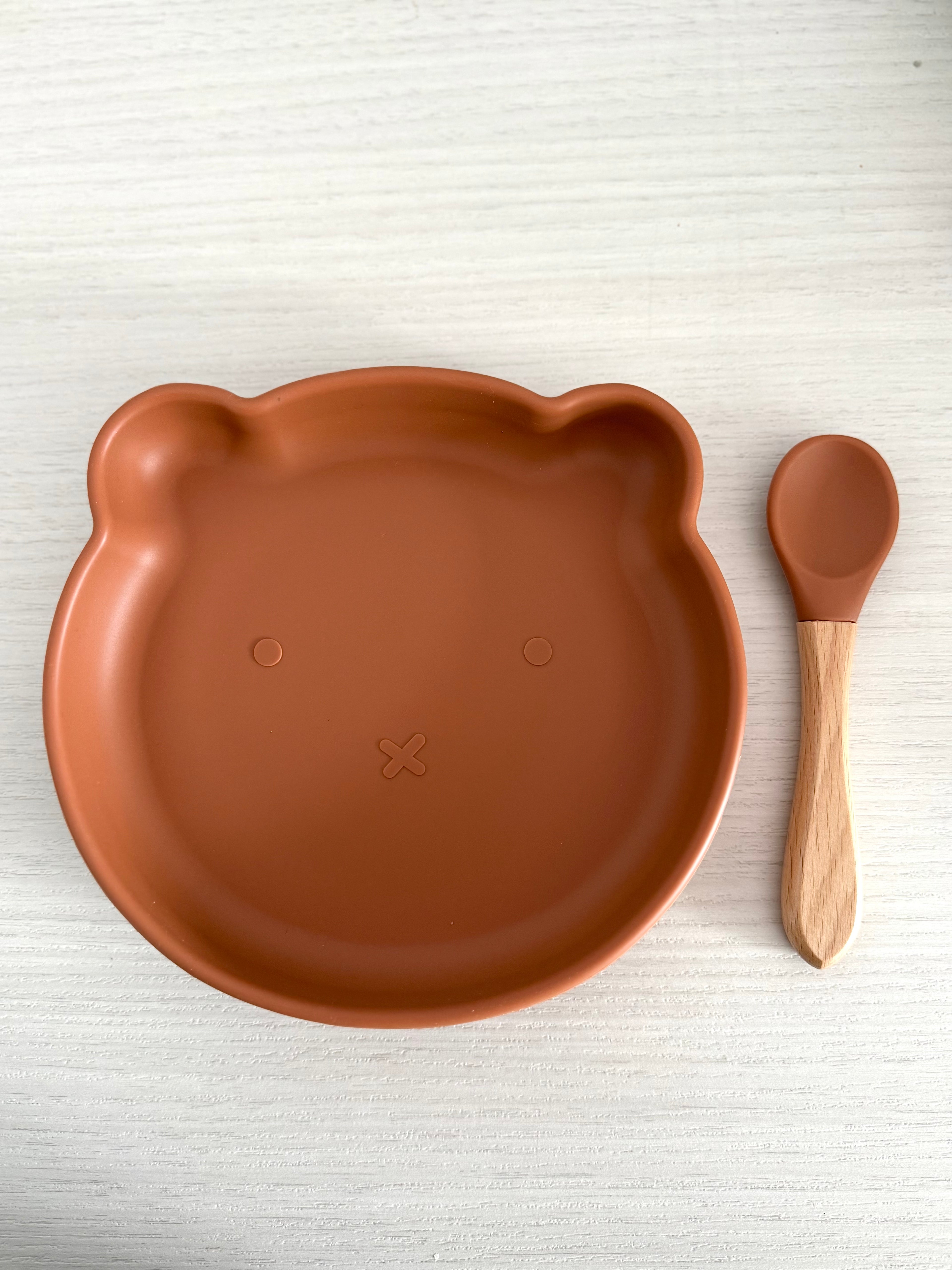 Assiette ourson - rouille