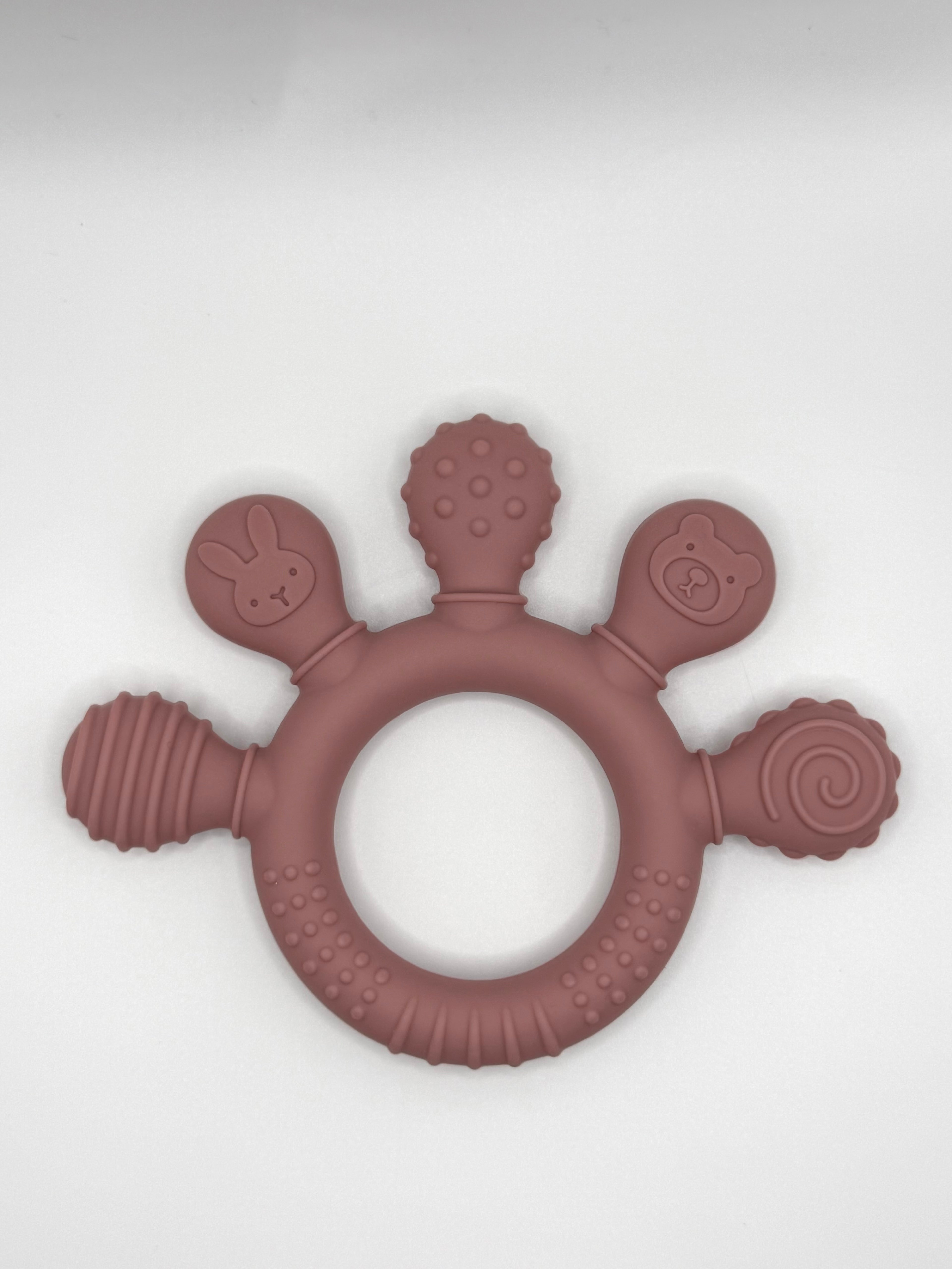Jouet de dentition en silicone - main texturé