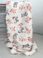 Mousseline - petits chatons et fleurs