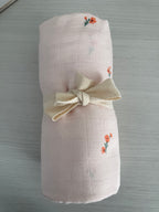 Mousseline - petites fleurs rose