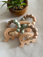 Éléphant en bois - pastel