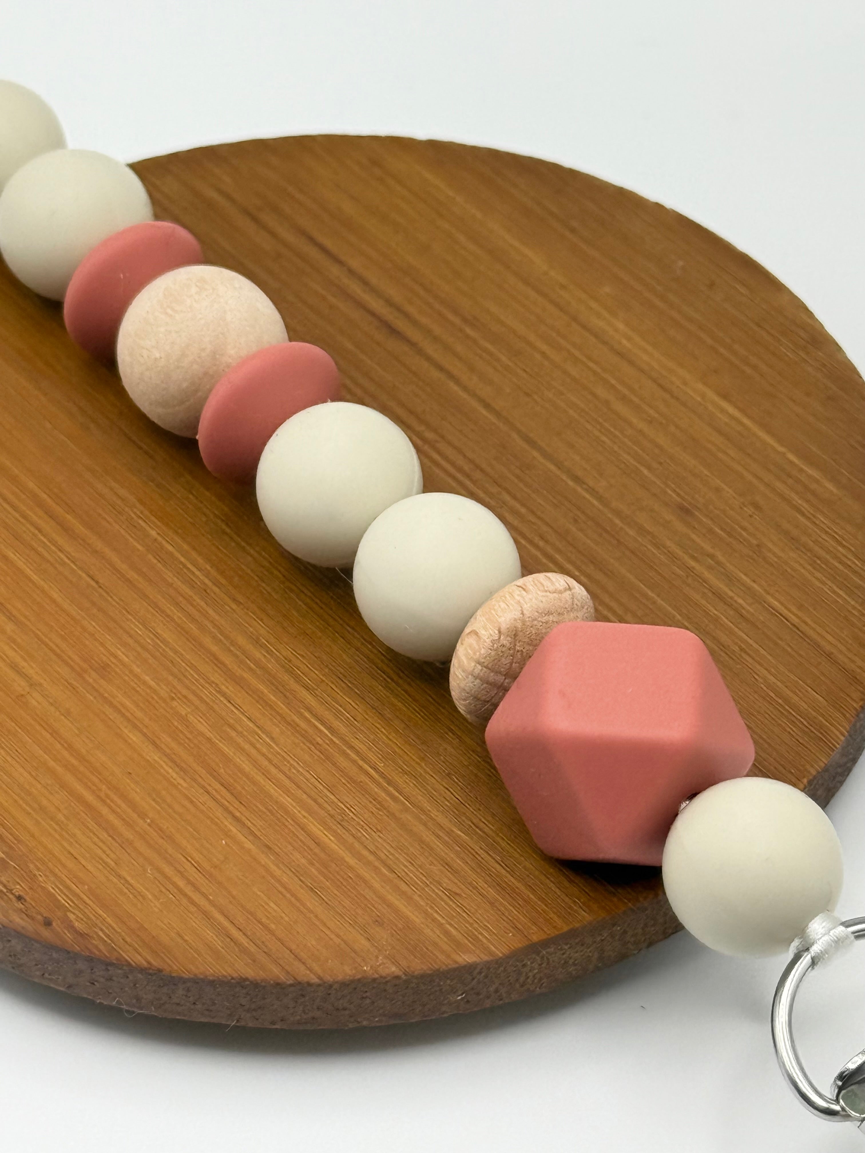 Clip bois - hexagone rose bourgogne