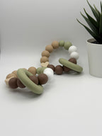 Anneau en silicone - vert et brun