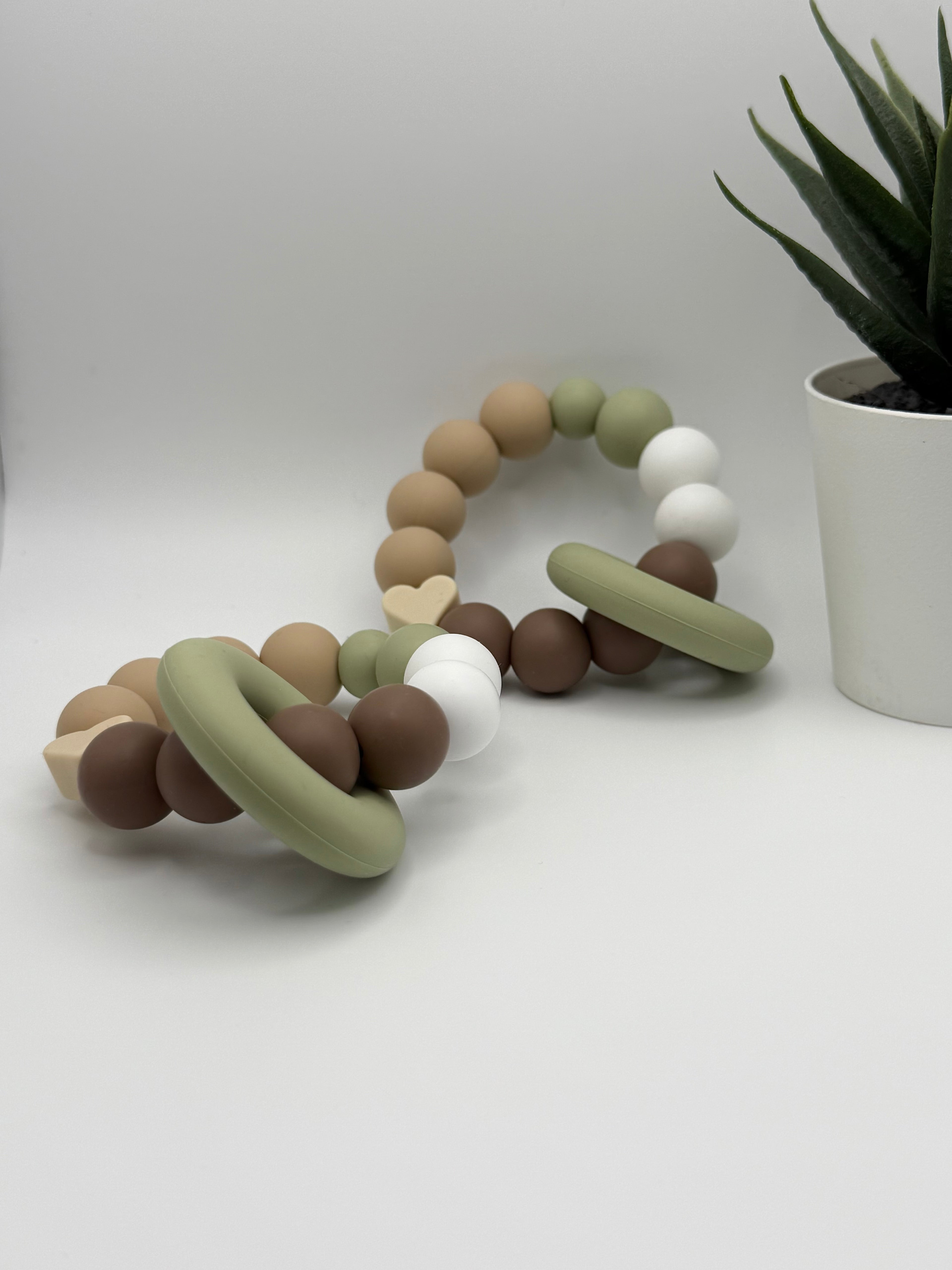 Anneau en silicone - vert et brun