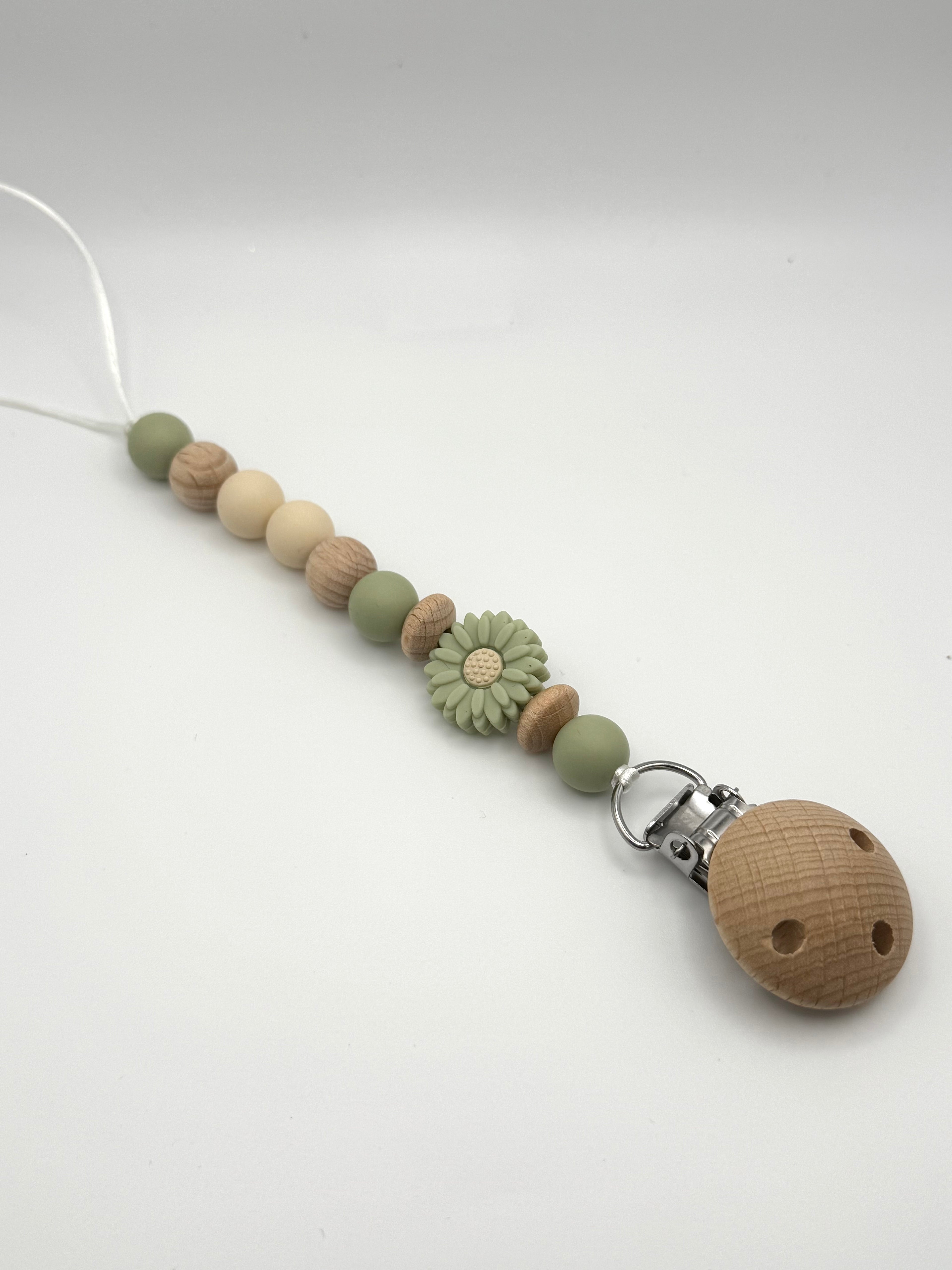 Clip en bois - fleurs