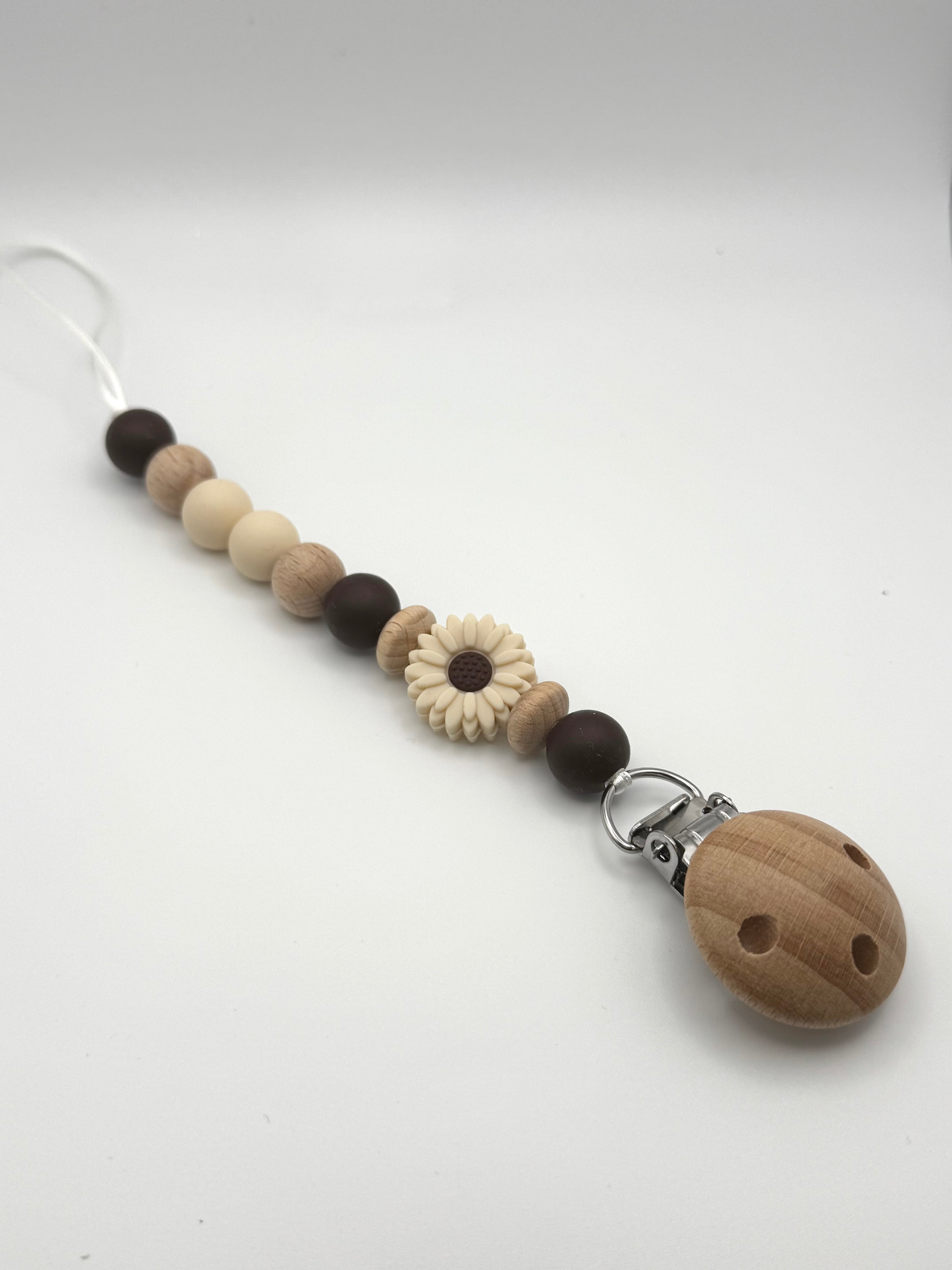 Clip en bois - fleurs