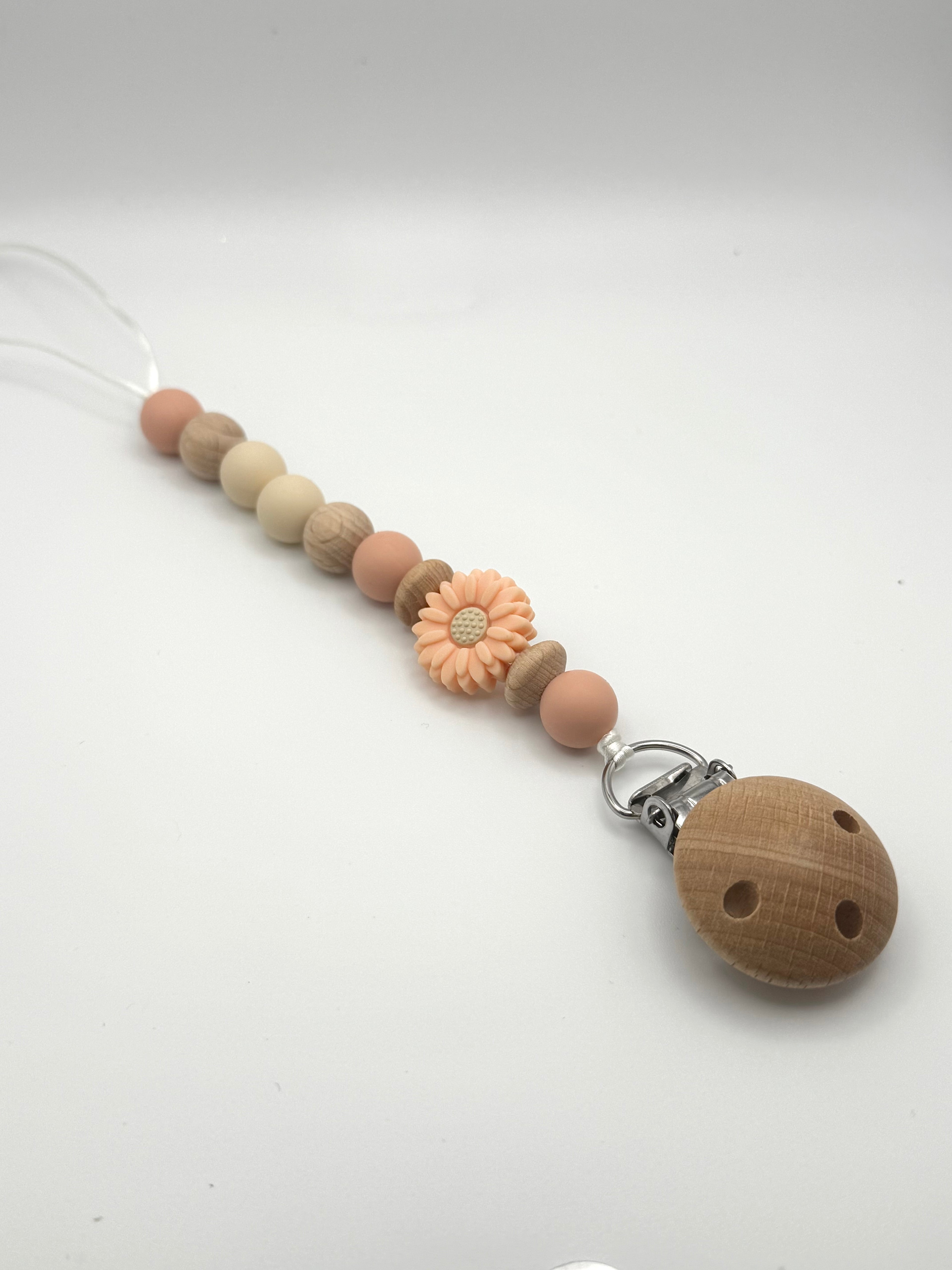 Clip en bois - fleurs