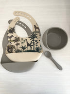 Bavoirs, bol et cuillère - safari