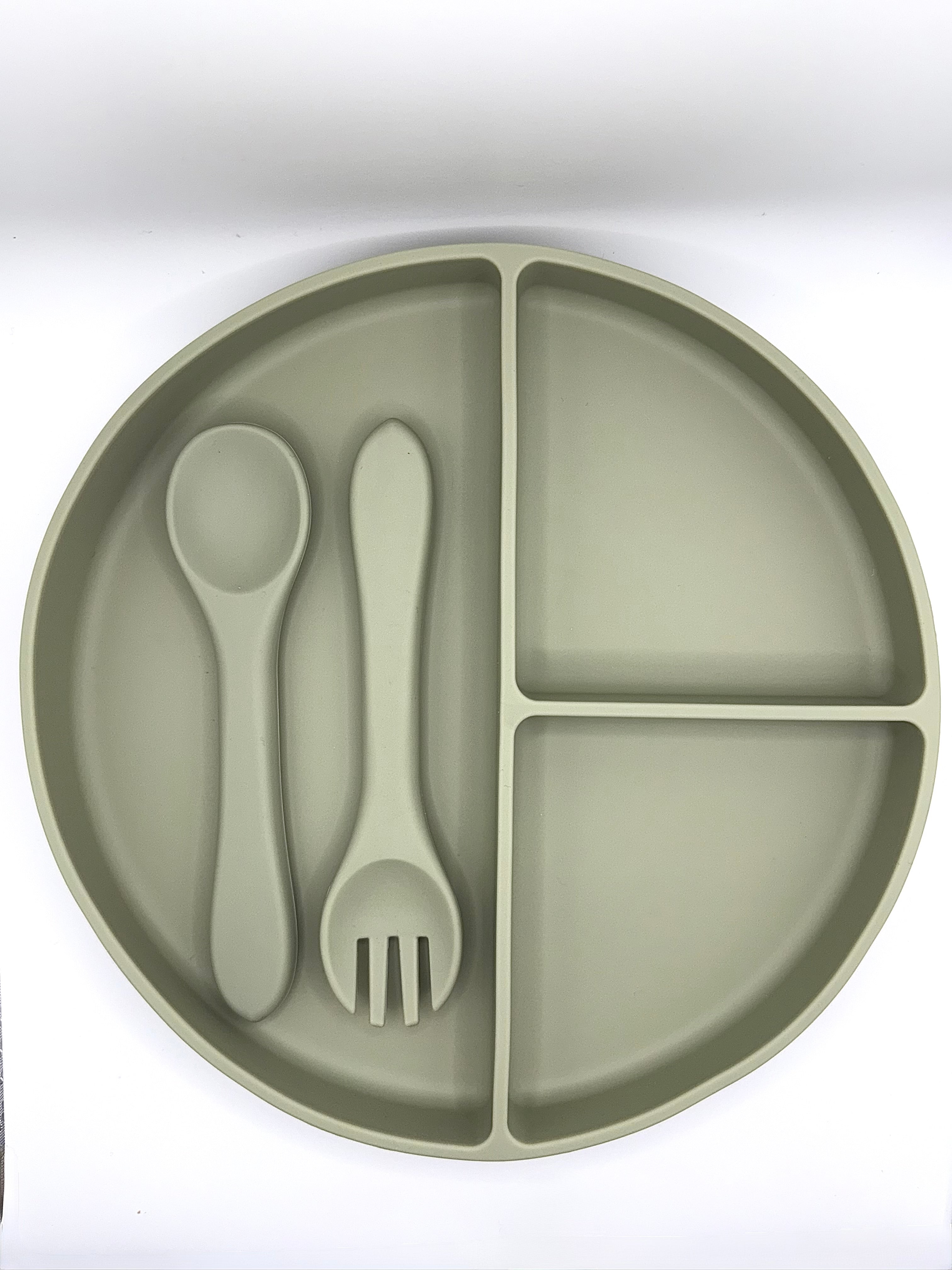 Assiette et ustensiles - kaki