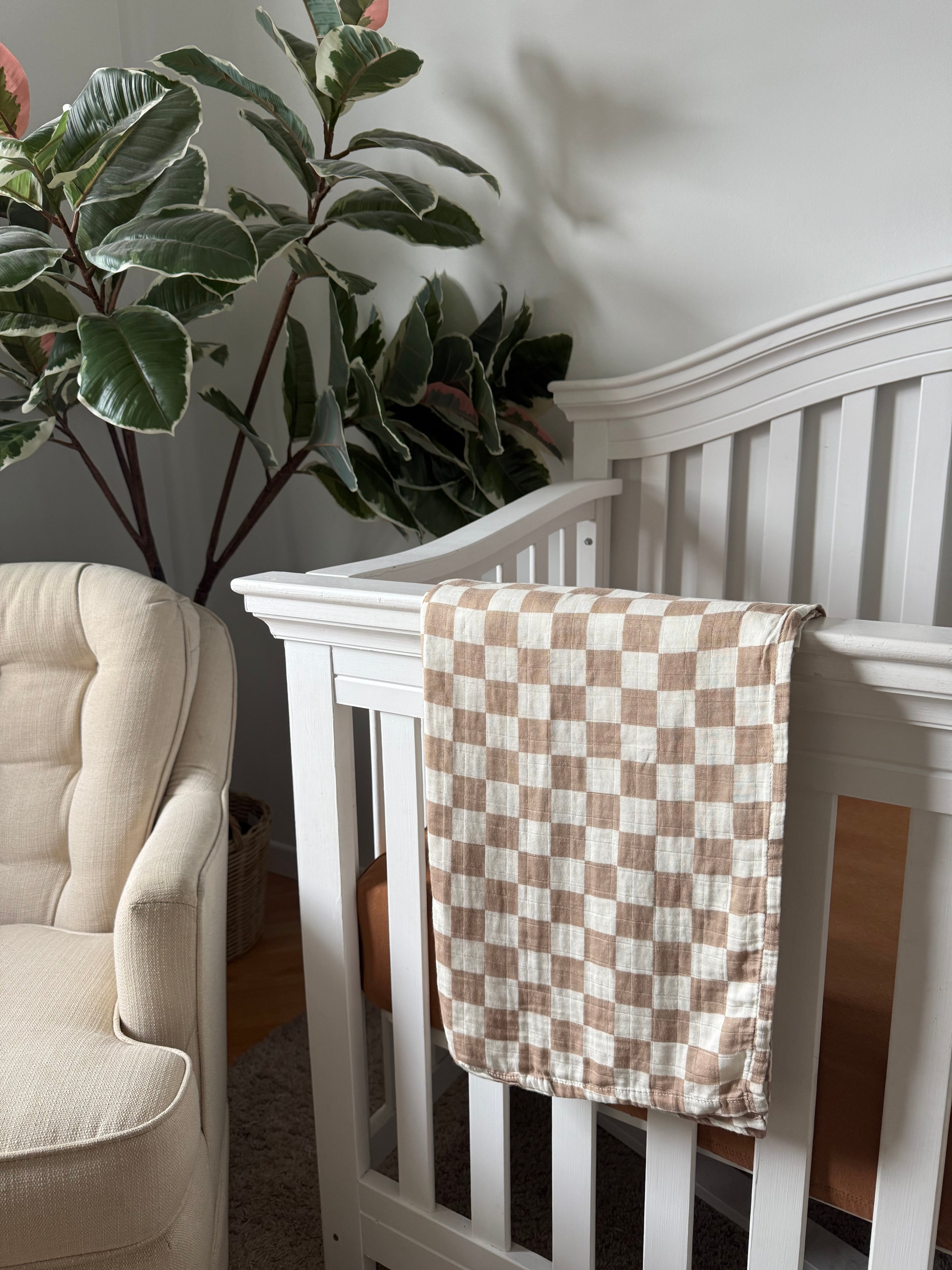 Mousseline - carreaux beige