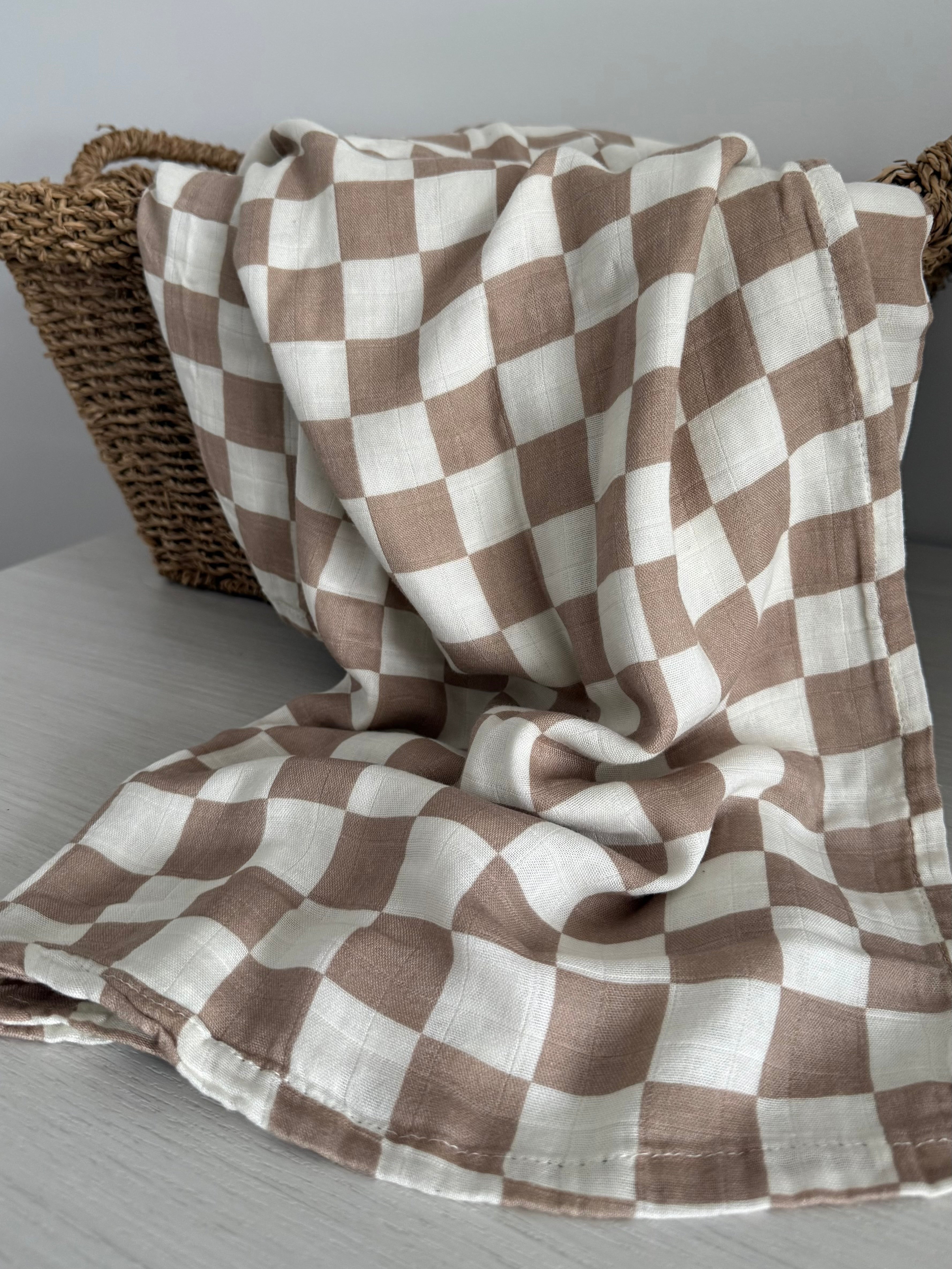 Mousseline - carreaux beige