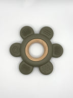 Jouet de dentition - Fleur en silicone et anneau de bois