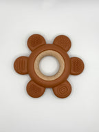 Jouet de dentition - Fleur en silicone et anneau de bois